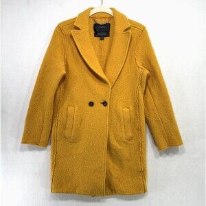 J.Crew Coat Women 6P Mustard Yellow Topcoat Daphne Petite Italian Boiled Wool